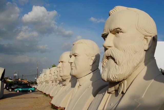 Houston Presidents Heads, a city scene photograph by Bob McNeil