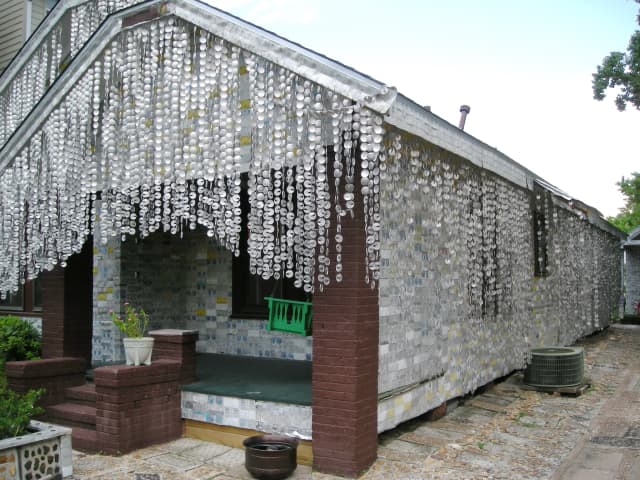 Houston, TX - The Beer Can House 02, a city scene photograph by Bob McNeil