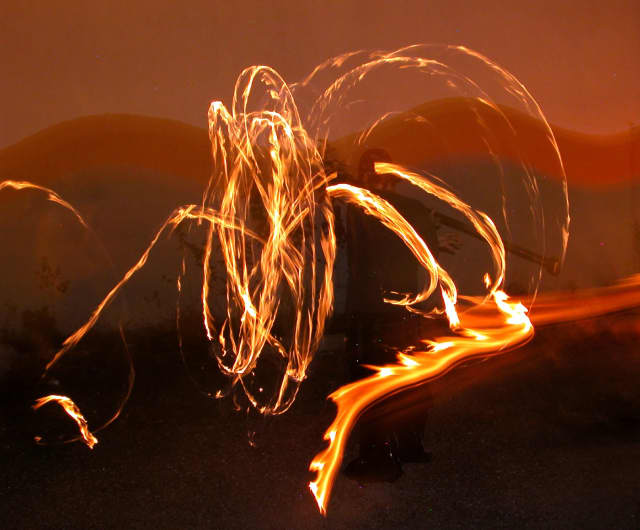 001 - Fireplay, a long-exposure fire photograph by Bob McNeil