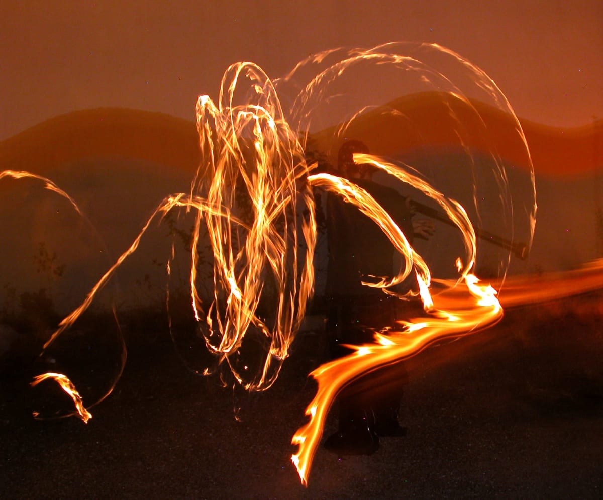 001 - Fireplay, a long-exposure fire photograph by Bob McNeil