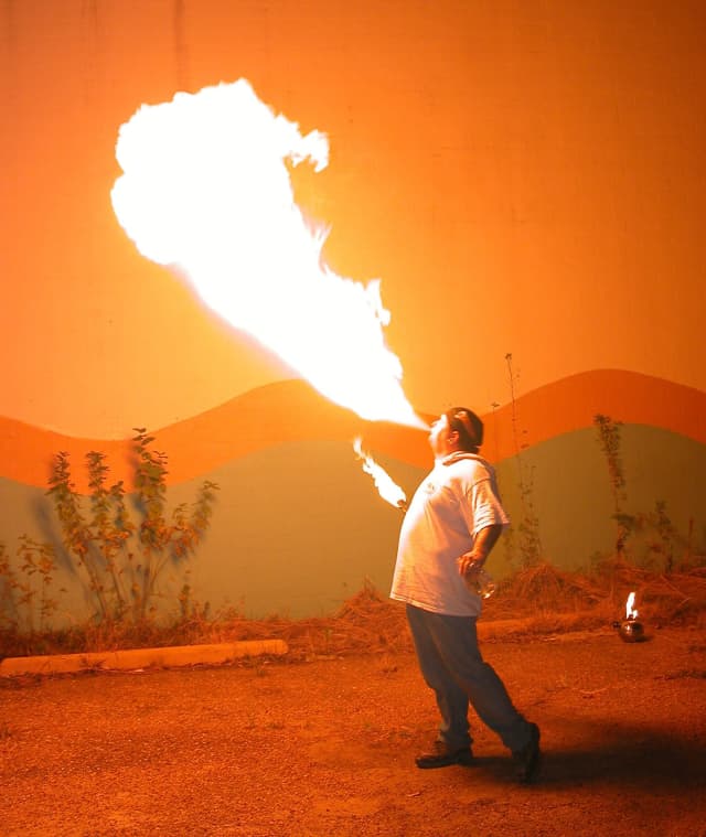 002 - Fireplay, a long-exposure fire photograph by Bob McNeil