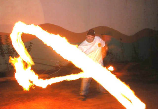 003 - Fireplay, a long-exposure fire photograph by Bob McNeil