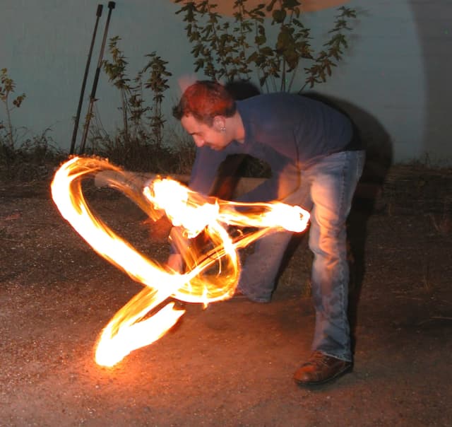 005 - Fireplay, a long-exposure fire photograph by Bob McNeil