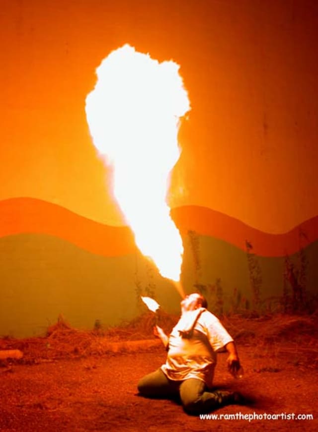 010 - Fireplay, a long-exposure fire photograph by Bob McNeil