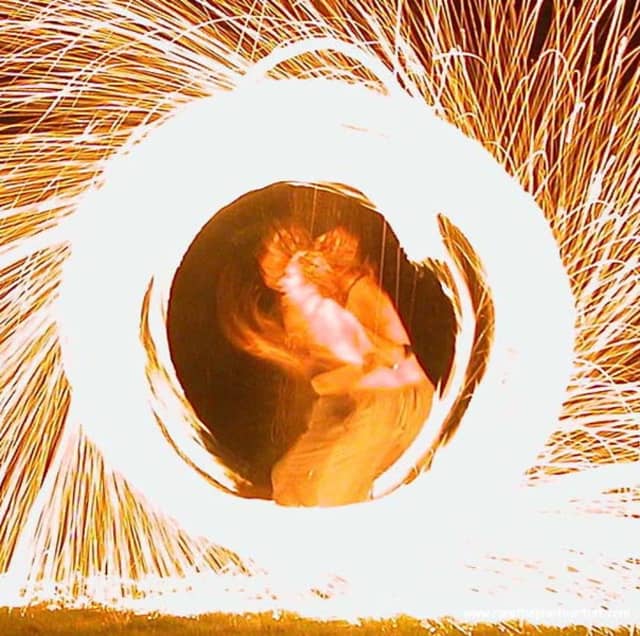 023 - Fireplay, a long-exposure fire photograph by Bob McNeil