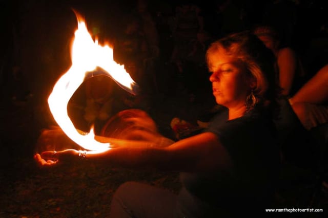 025 - Fireplay, a long-exposure fire photograph by Bob McNeil