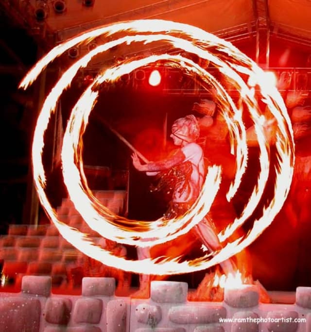 029 - Fireplay, a long-exposure fire photograph by Bob McNeil