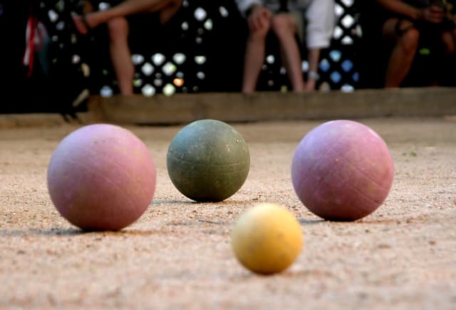 Bocce Balls, a documentary photograph by Bob McNeil