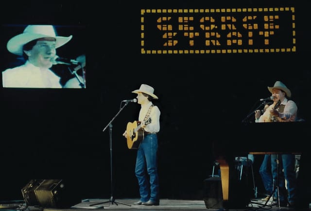 1987 - George Strait - Houston Rodeo, a portrait photograph by Bob McNeil