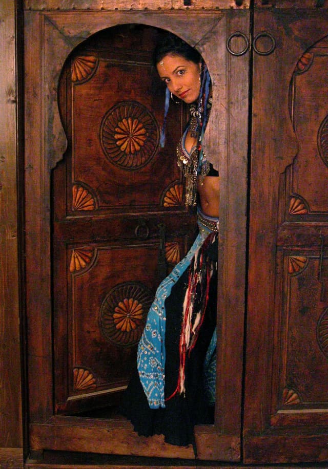 Sahira Bellydancer, a portrait photograph by Bob McNeil